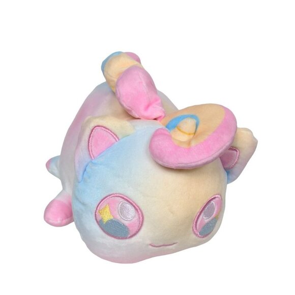 Cat Unicorn Pastel Tie Dyed Multicolored Soft Plush Stuffed Animal 11.5" - Picture 1 of 5